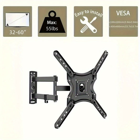 TV Wall Mount for 22–60 Inch Screens with Tilt, Swivel and Iron Construction