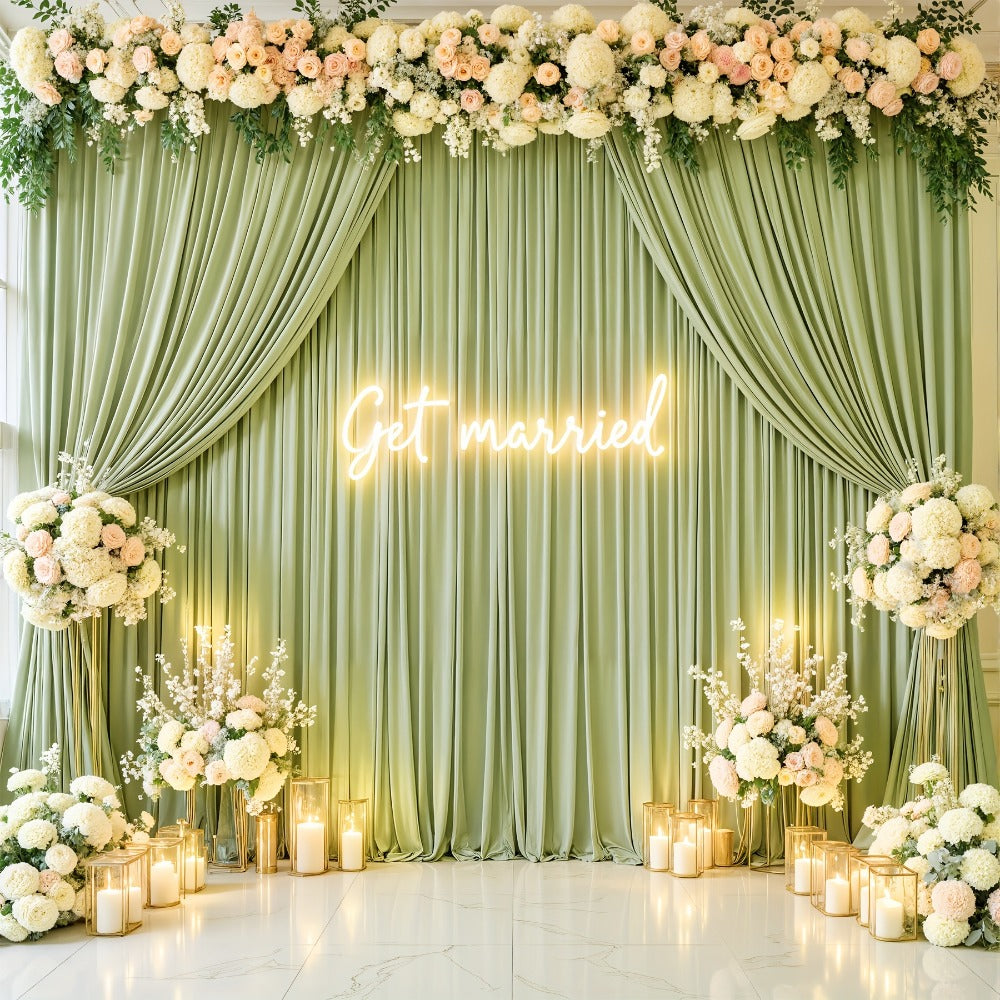 Draped Backdrop Curtains 2-Pack 10x10ft – Luxe Soft Non-Transparent Wrinkle-Free Fabric with Pole Pocket for Wedding, Birthday, Bridal Shower, Graduation, Prom & Holiday Party Decoration