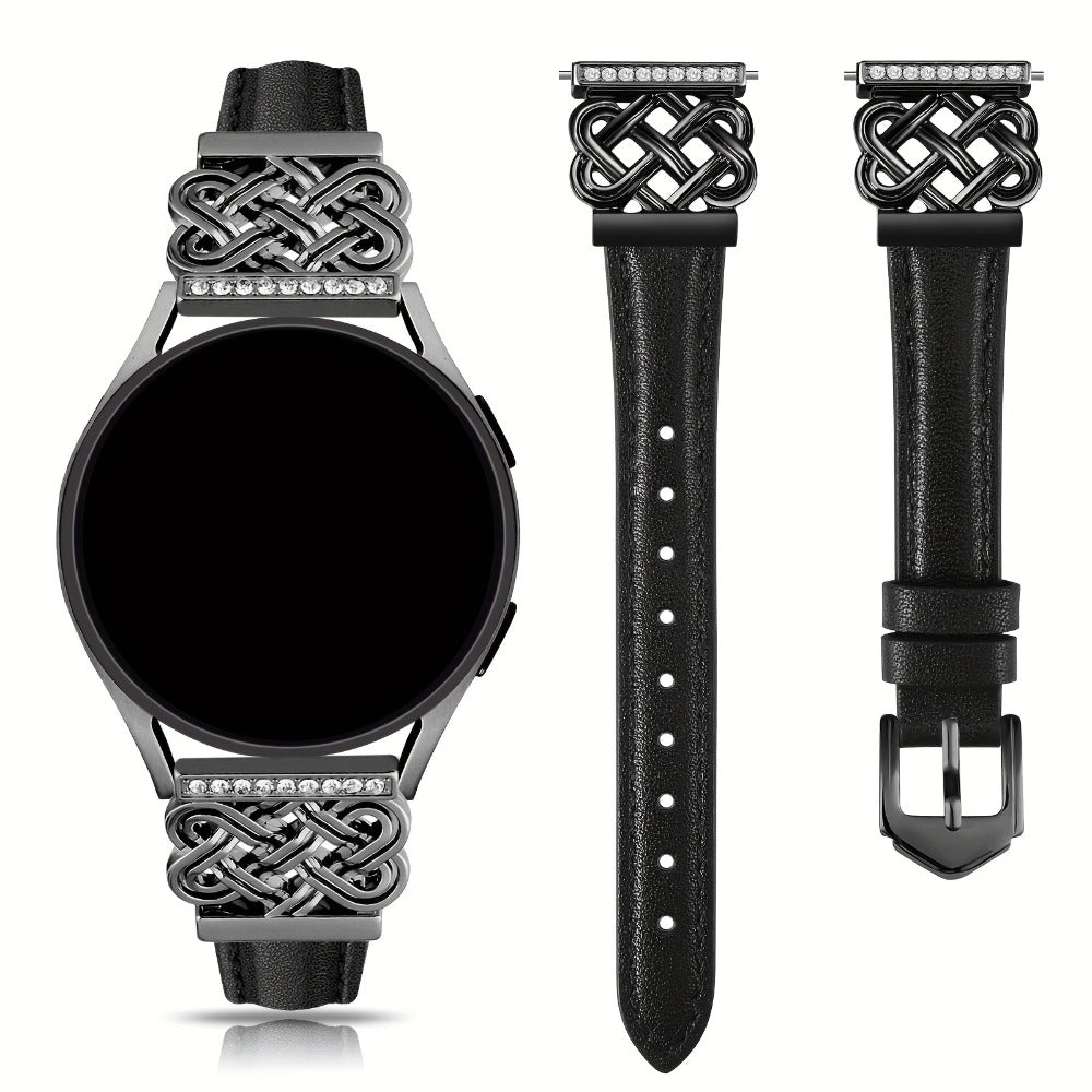 Samsung Galaxy Watch Band Women 20mm Ultra Thin Interlocking Buckle White Slim Strap, Fits Galaxy Watch 7 6 5 4 44mm 40mm, 6 Classic 47mm 43mm, 5 Pro, 4 Classic, Watch 3 41mm, Active 2 – Ladies Replacement Wristband
