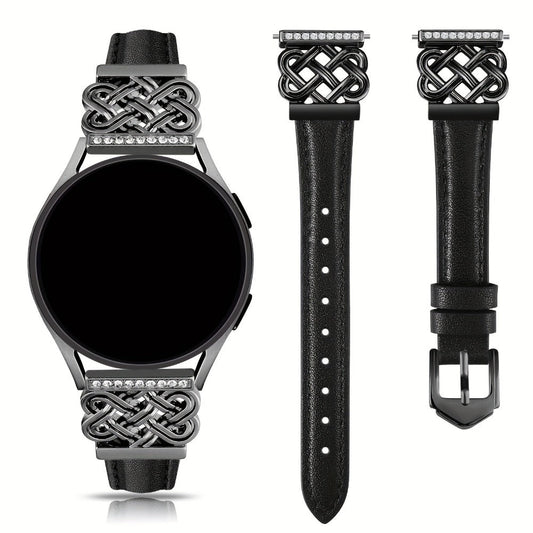 Samsung Galaxy Watch Band Women 20mm Ultra Thin Interlocking Buckle White Slim Strap, Fits Galaxy Watch 7 6 5 4 44mm 40mm, 6 Classic 47mm 43mm, 5 Pro, 4 Classic, Watch 3 41mm, Active 2 – Ladies Replacement Wristband