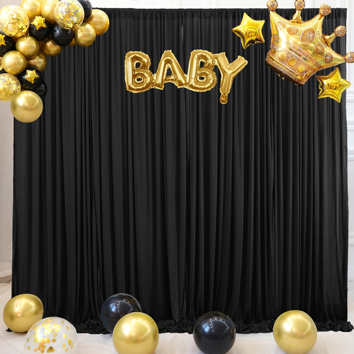 10x10Ft Polyester Photography Backdrop 2-Pack – Photo Booth Background Curtain for Party, Birthday, Wedding, Holiday, Stage & Exhibition Decoration, Wrinkle-Free, Machine Washable, Easy Pole Install