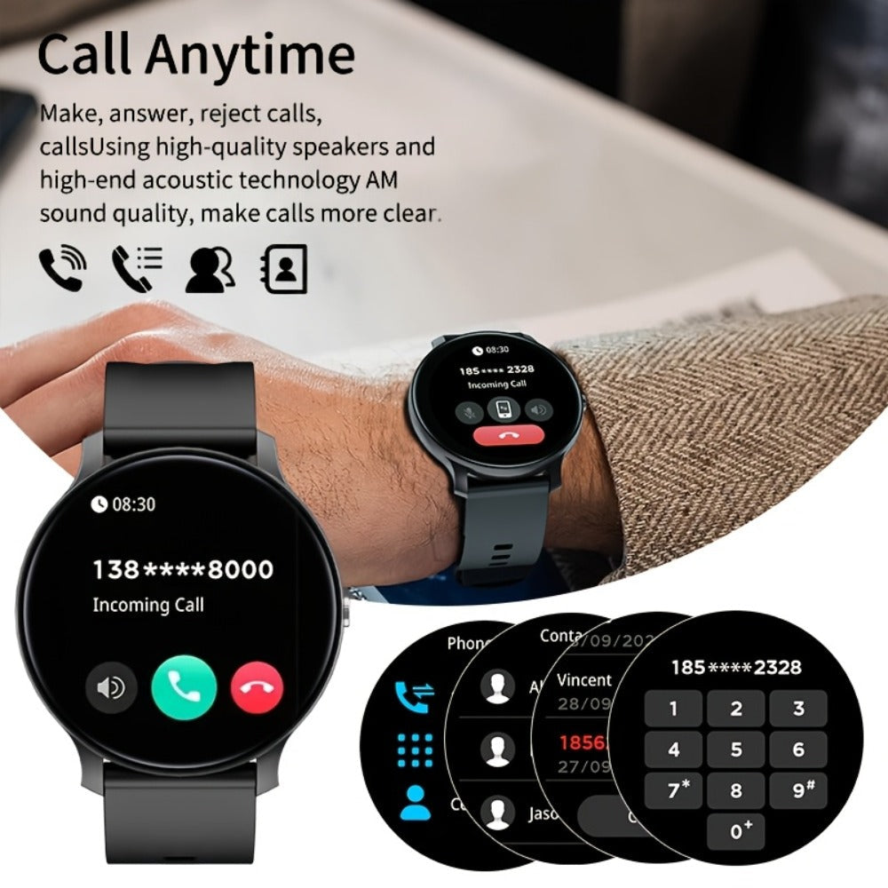 IP68 Waterproof Fitness Tracker Smartwatch, SIM-Free Wireless Calling, Music Control, Step Counter Pedometer & Distance Meter, 100+ Sport Modes, Heart Rate SpO2 Sleep Tracker, Rechargeable Battery – Android & iPhone Compatible