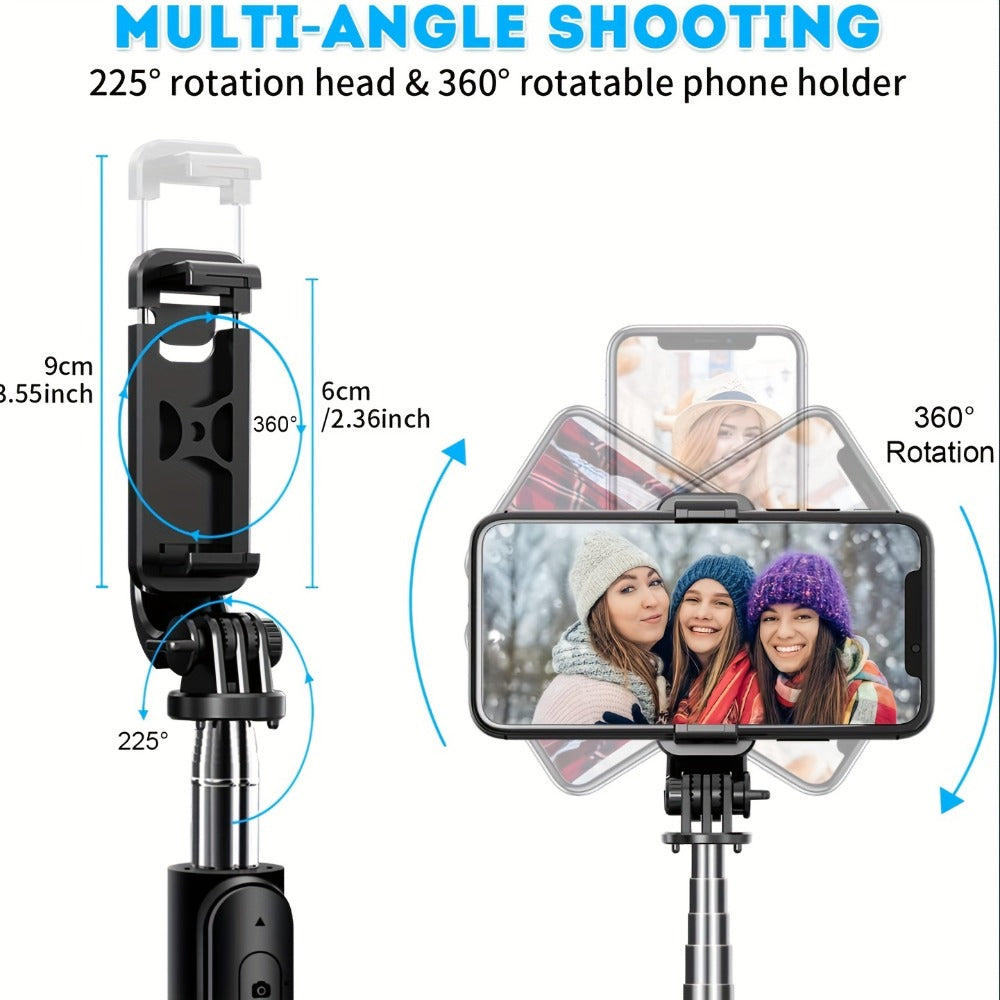 2-in-1 Phone Tripod & Selfie Stick 40 Inch Foldable with Wireless Bluetooth Remote – Portable Extendable Travel Stand for iPhone 16 15 14 13 Android, Vlogging Video Calls Group Photos TikTok YouTube