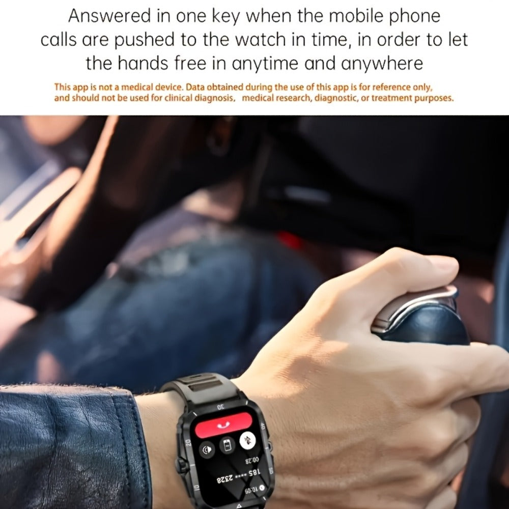 Illumination Light Smartwatch K33 Khaki – Full Touch, 100+ Sport Modes, Wireless Calling, Music Playback, Remote Camera, Weather Forecast, Alarm & Custom Watch Faces – Unisex Silicone Strap