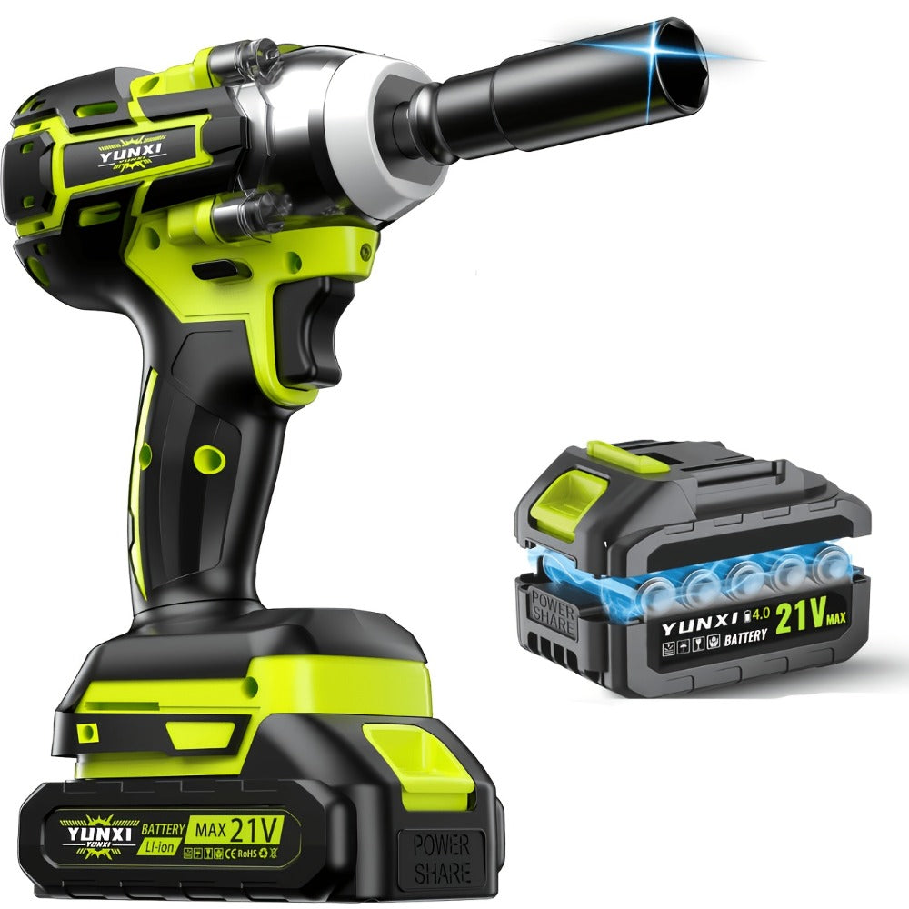 Cordless Impact Wrench Brushless Motor 3-in-1 High Torque – Rechargeable Battery, Lightweight Design, Variable Speed, for Car Repair, Auto Mechanic, Construction, Workshop & Household Maintenance – Multiple Battery & Accessory Configurations
