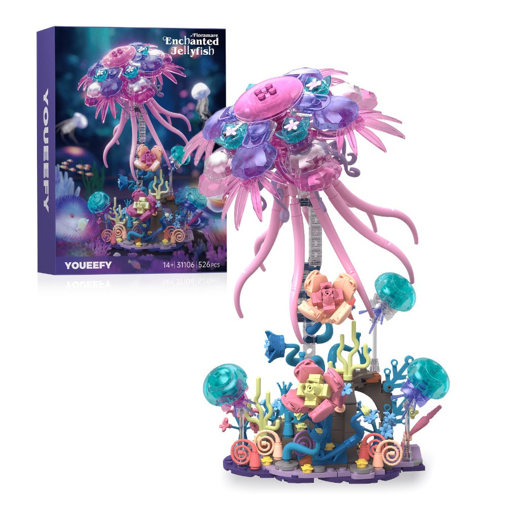 526-Piece Jellyfish Building Block Display Model for Desk or Shelf