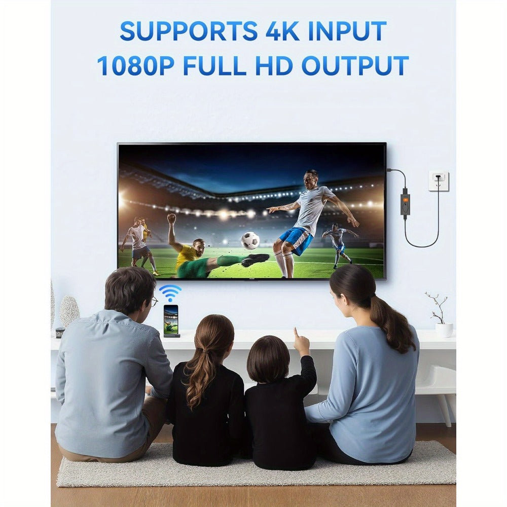 AirPlay Miracast Screen Mirroring Dongle 1080P - Wireless HDMI Display Adapter for iPhone Android Mac Windows PC to TV Projector, 5GHz WiFi, Plug and Play, No App Required, DLNA Streaming Stick