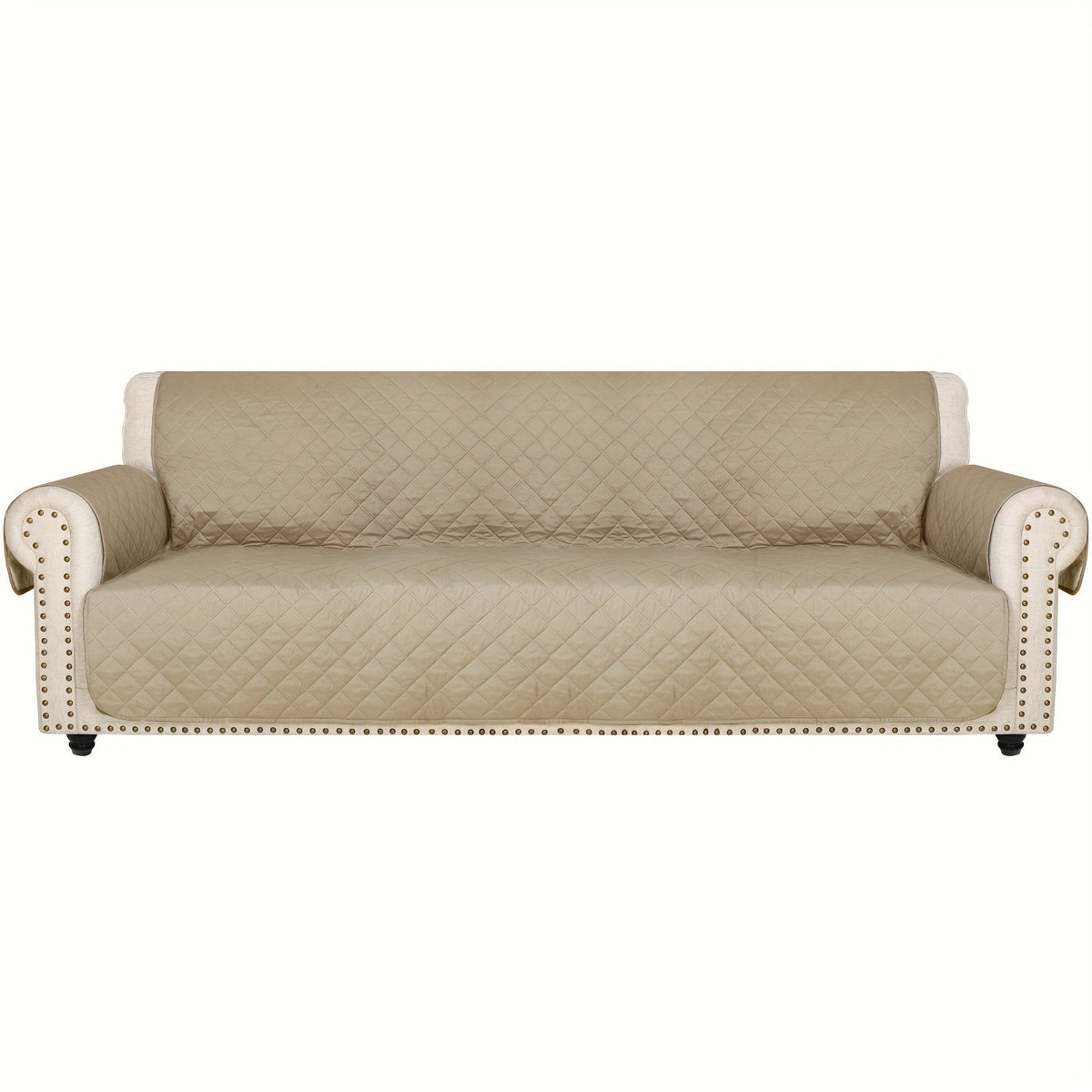 Sofa Slipcover 5-Layer Quilted Thick Sofa Cover Protector Elastic Strap Non-Slip Washable Pet Friendly Universal Fit 3 4 Seater Couch Cover for Living Room - 10 Colors