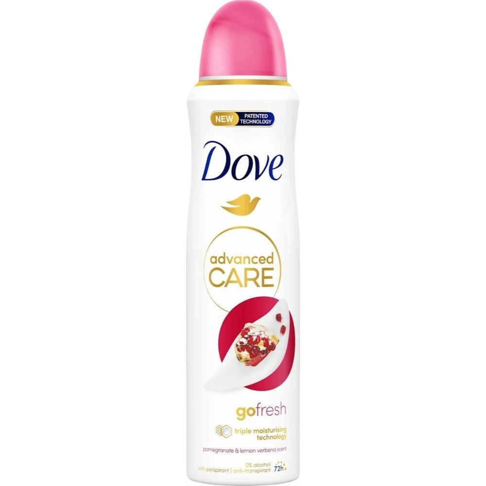 Pomegranate & Lemon Verbena Body Spray for Women Dove Go Fresh 150ml Long Lasting Freshness Quick Dry Invisible No White Marks Non-Sticky Lightweight Daily Deodorant Spray for Gym Travel 5oz