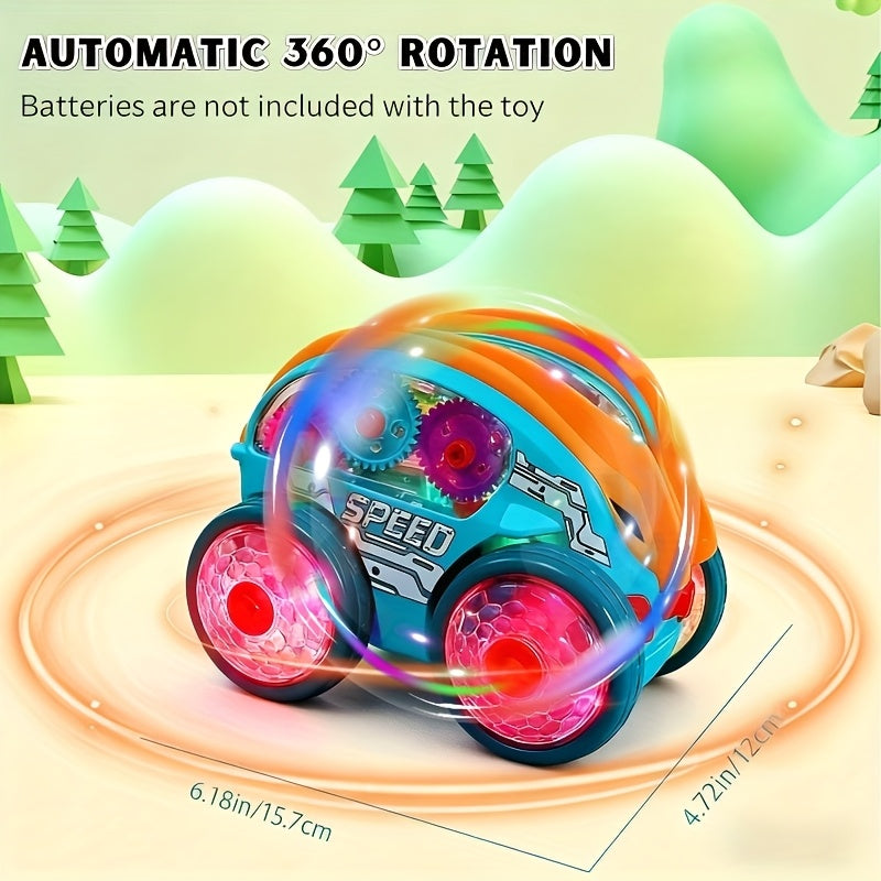 Automatic Dump Truck Toy with LED Lights and Music, Press and Go Construction Vehicle for Ages 2+