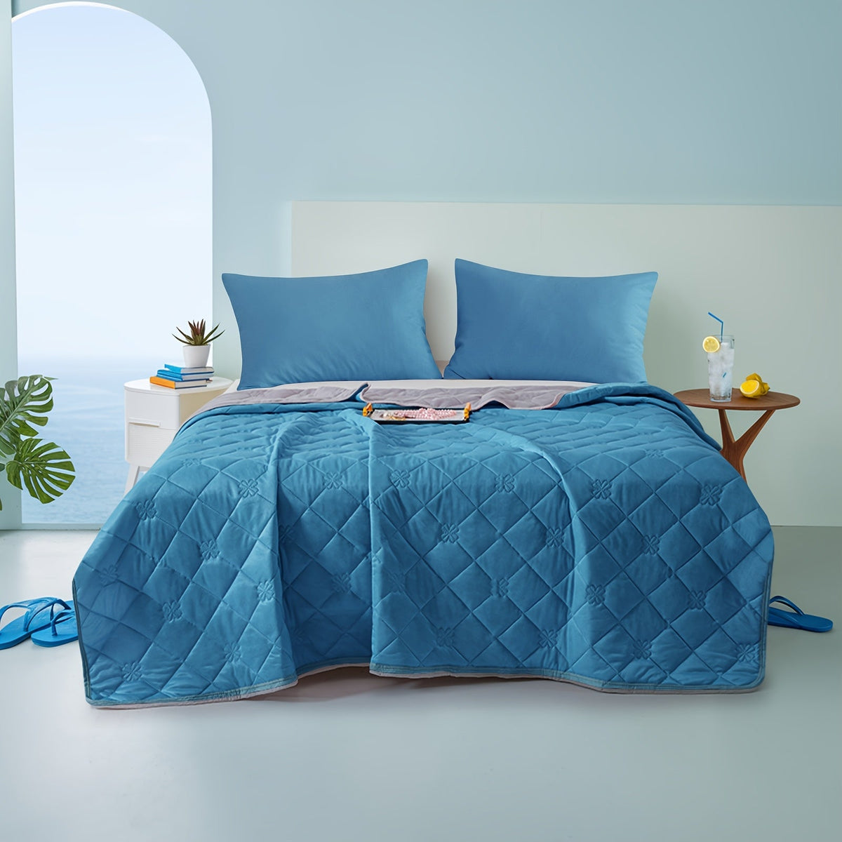 Ultrasonic Embossed Cooling Blanket – 100% Polyester Summer Throw, Breathable Lightweight for Hot Sleepers, Machine Washable, 6 Colors