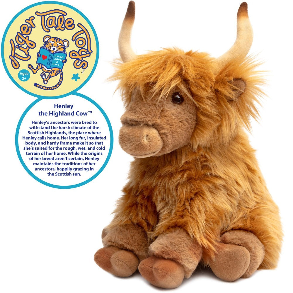 Highland Cow Stuffed Animal, Henley Model, Listed 14-Inch Size