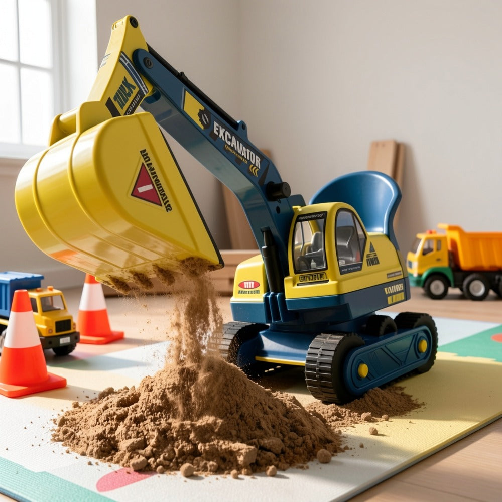 Ride-On Excavator Toy with Working Scoop for Beach and Sandbox Play