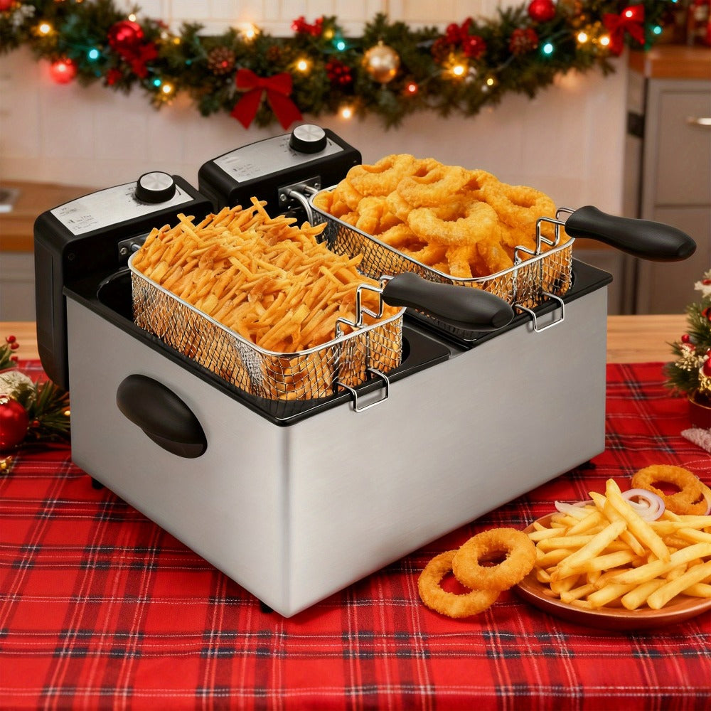 Deep Fryer 1500W Electric – Non-Stick Stainless Steel Frying Pot with Adjustable Temperature Control & Frying Basket, 1.5L / 2.5L / 3L / 5L / 6L Capacity for Home Kitchen