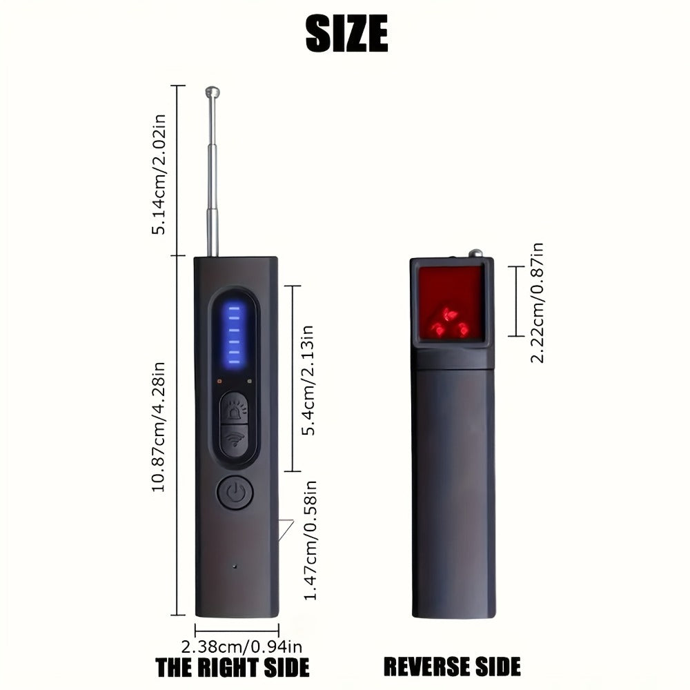 Anti Spy Hidden Camera Detector RF Signal Scanner Portable Bug Detector, GPS Tracker Finder, Listening Device Detector, Rechargeable Wireless Security Sweep Tool for Travel Hotel Airbnb Car Home Office