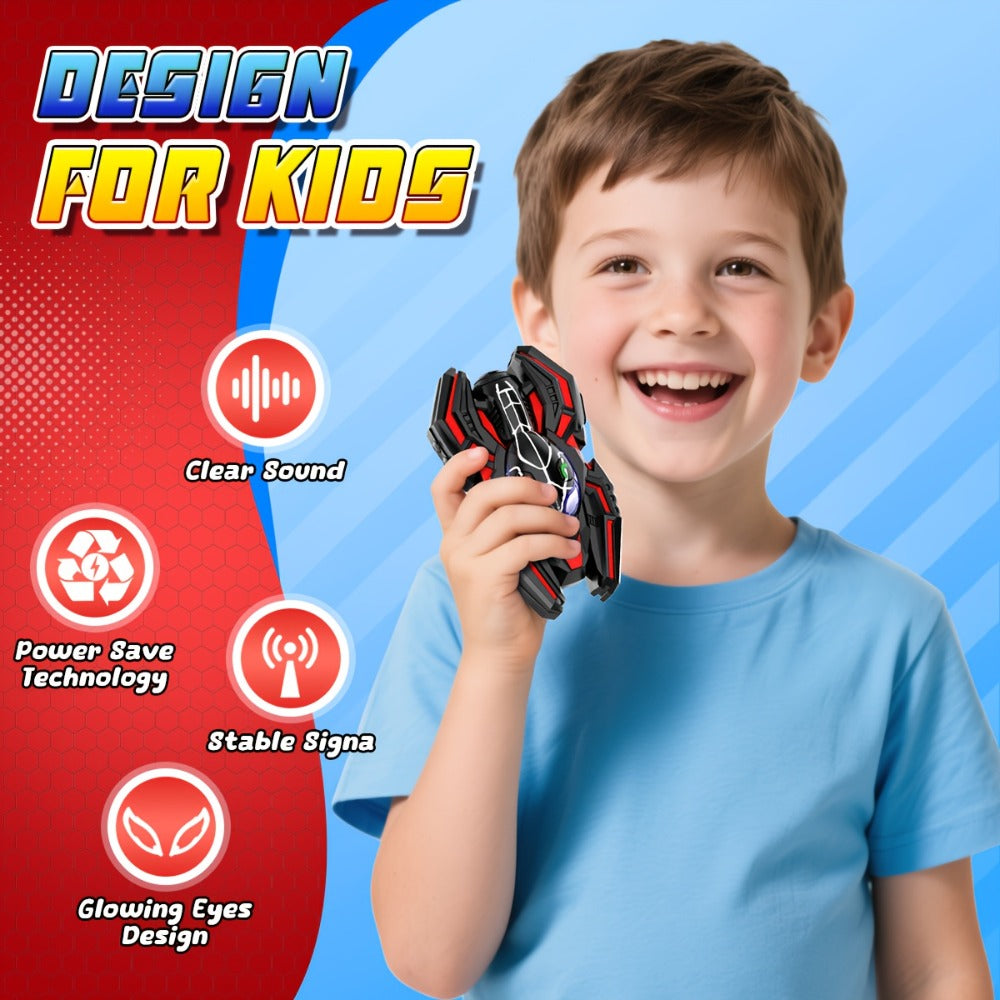 Spider Walkie Talkies for Kids, 2-Pack with Push-to-Talk and Lanyard Holes