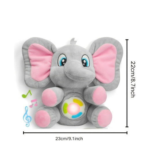 Musical Elephant Plush Toy with Light-Up Details and Music