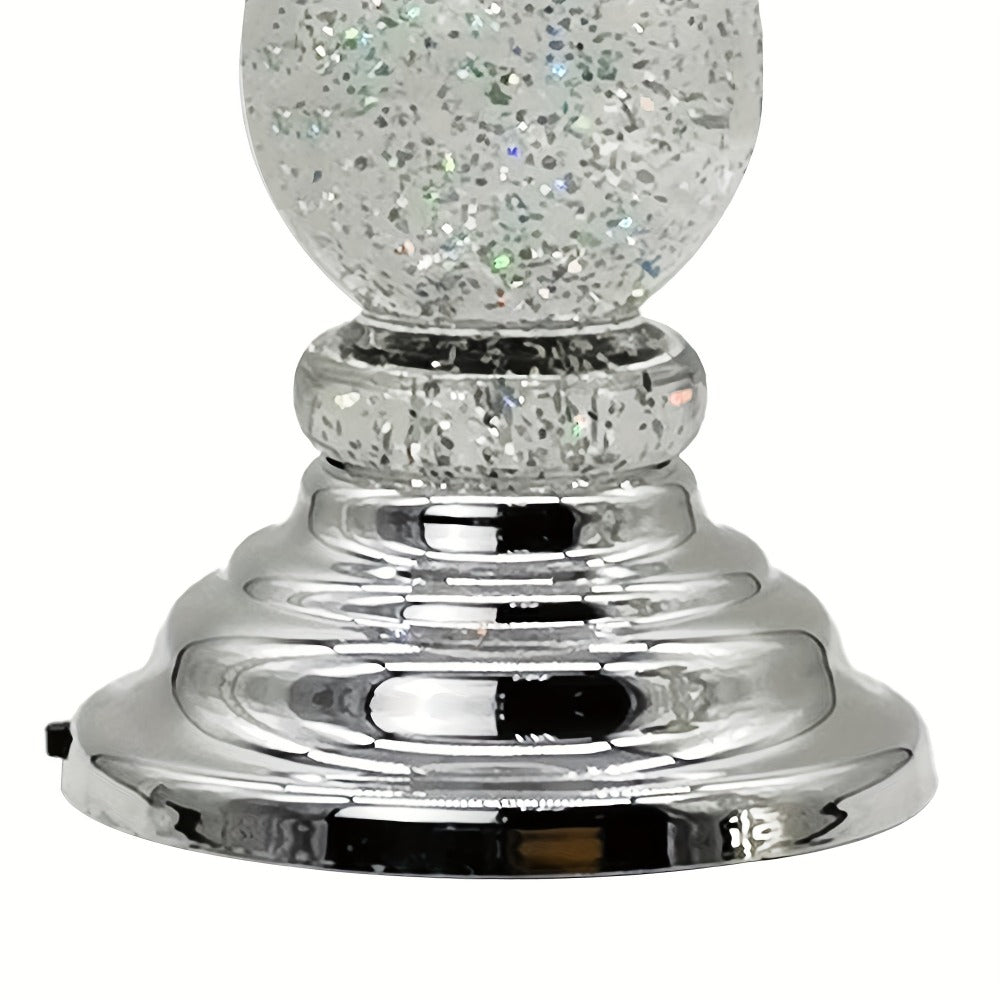 LED Swirling Candle Holder with On/Off Switch – Polished Acrylic Pedestal Base Fits 3-Wick Candles Up to 4 Inch Silver Gold Centerpiece for Home Decor Wedding Table Holiday Christmas Gift