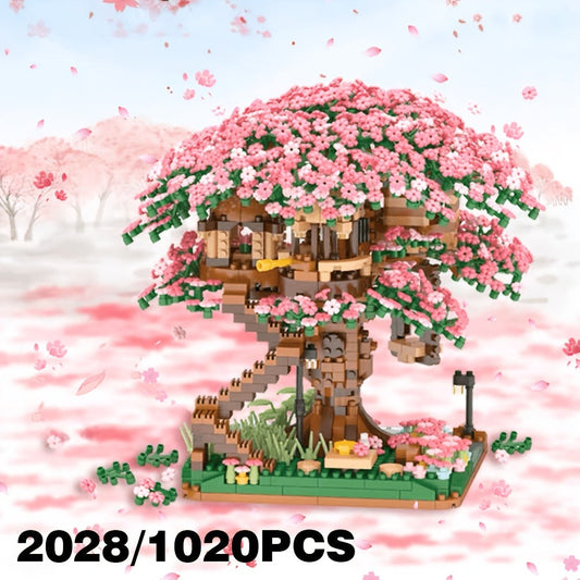 Sakura Cherry Blossom Tree House Mini Building Block Set