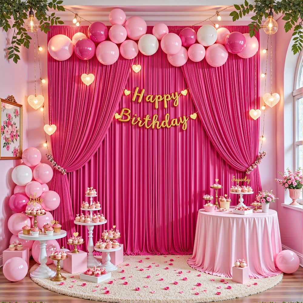 Photography Backdrop 4-Pack 5x10ft Polyester Spandex Background Cloth | Wrinkle-Resistant, Soft & Smooth with Pole Pockets | Wedding, Birthday, Banquet, Party & Event Decoration Curtains