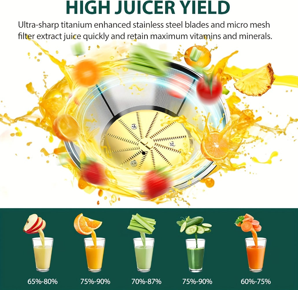 Centrifugal Juicer Machine 3-Inch Wide Mouth 3-Speed Settings – High Juice Yield Fast Extraction for Fruits & Vegetables | Easy Clean Detachable Parts Food Processor Blender Kitchen Appliance