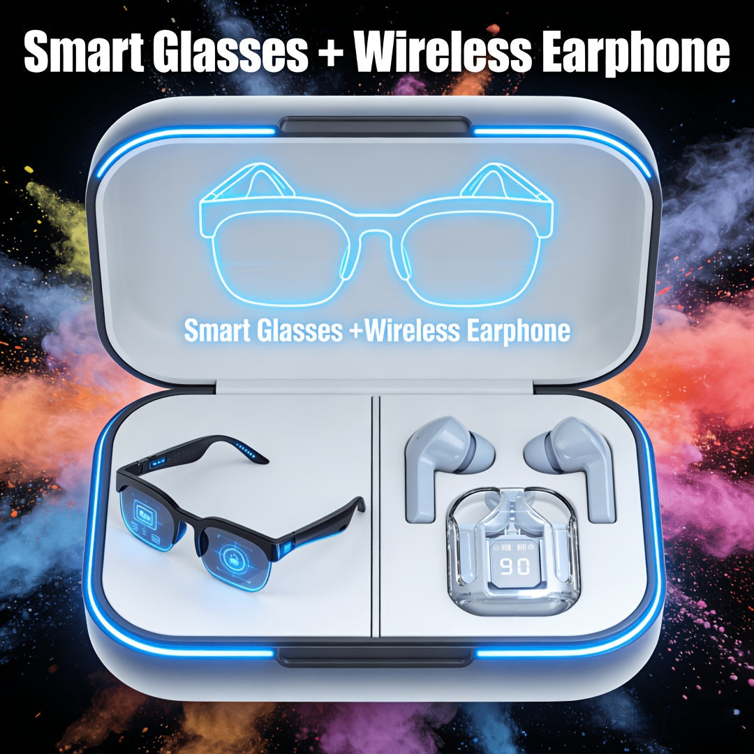Smart Sunglasses with HiFi Speakers & AI Real-Time Translation – Built-In Mic, Hands-Free Calling, Wireless Music, Fashion Headphone Bundle, Trendy Wearable Tech for Travel Music Lovers 2026