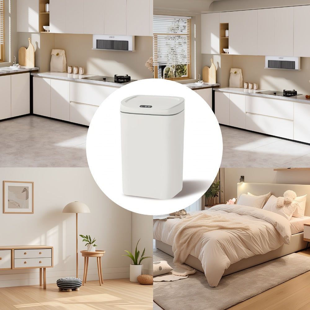 Motion Sensor Trash Can Silent Slow-Close Lid – Touchless Infrared Auto Open, Touchpad Control, Battery Operated | 2.91 Gal Mini & 4.49 Gal | Home Office Kitchen Bathroom Bedroom