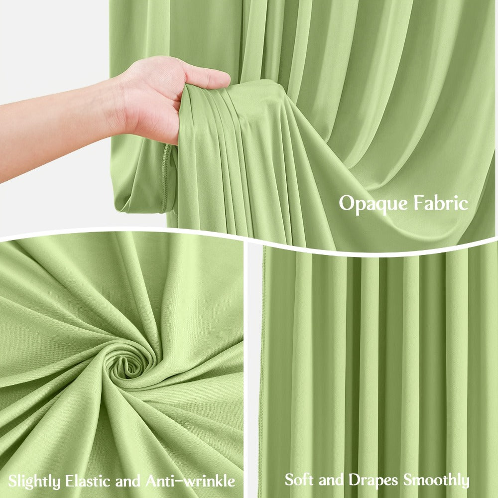 Party Backdrop Curtains 2-Pack 59x85 Inch – Soft Non-Transparent Wrinkle-Free Fabric with Pole Pocket for Wedding, Birthday, Christening, Bridal Shower, Christmas & Holiday Decoration