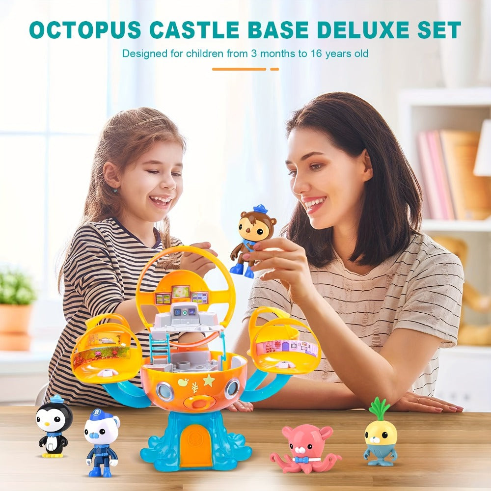 Octonauts Octopod Castle Adventure Playset – 8 Action Figures Glow Stickers Light Sound Effects, Interactive Ocean Toy Gift for Boys Girls Kids Ages 3+ Birthday Christmas