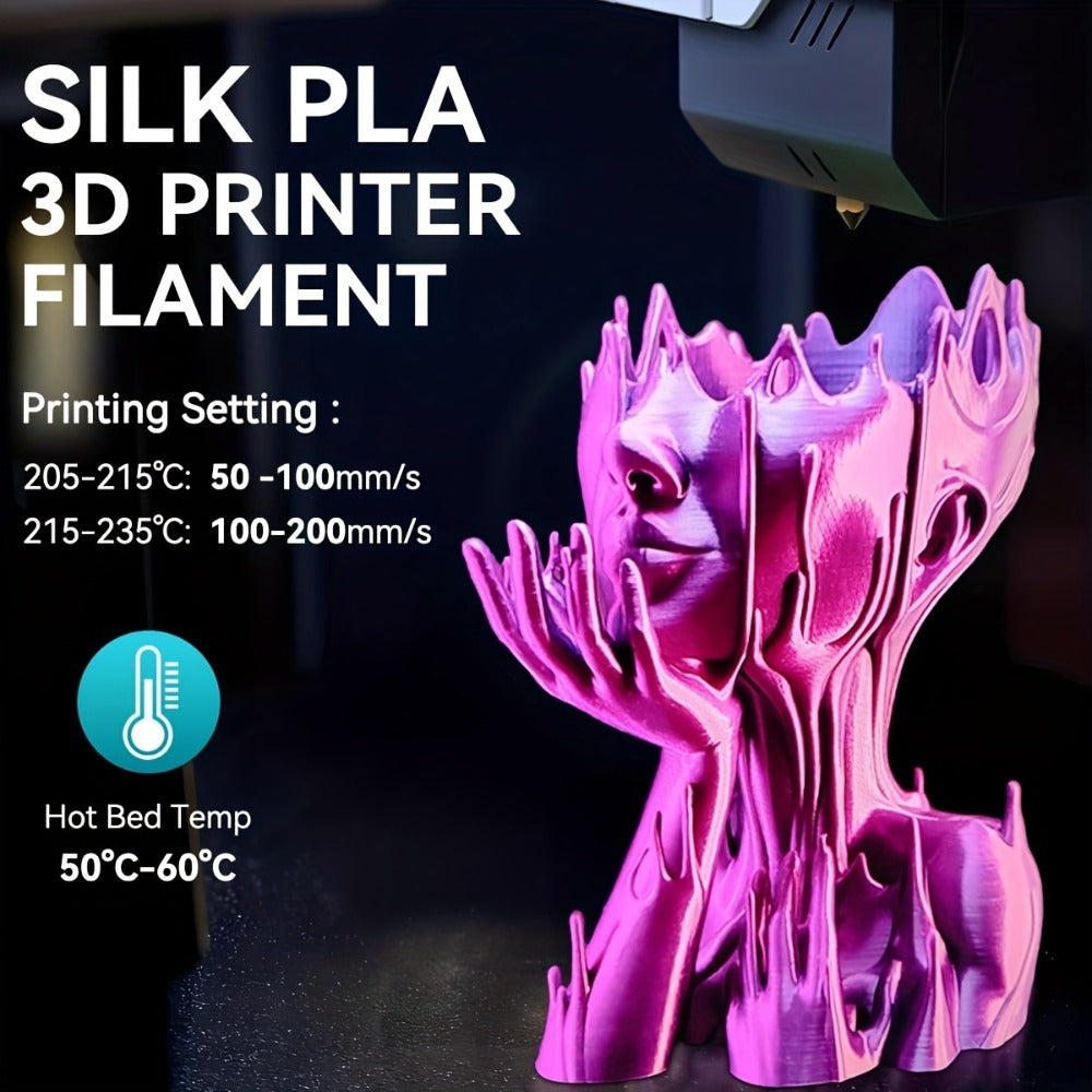 SUNLU PLA+ Filament 1.75mm 1kg Spool Strong Tough Upgraded PLA Smooth Glossy Finish ±0.02mm Accuracy Wide FDM Printer Compatibility Silk Colors