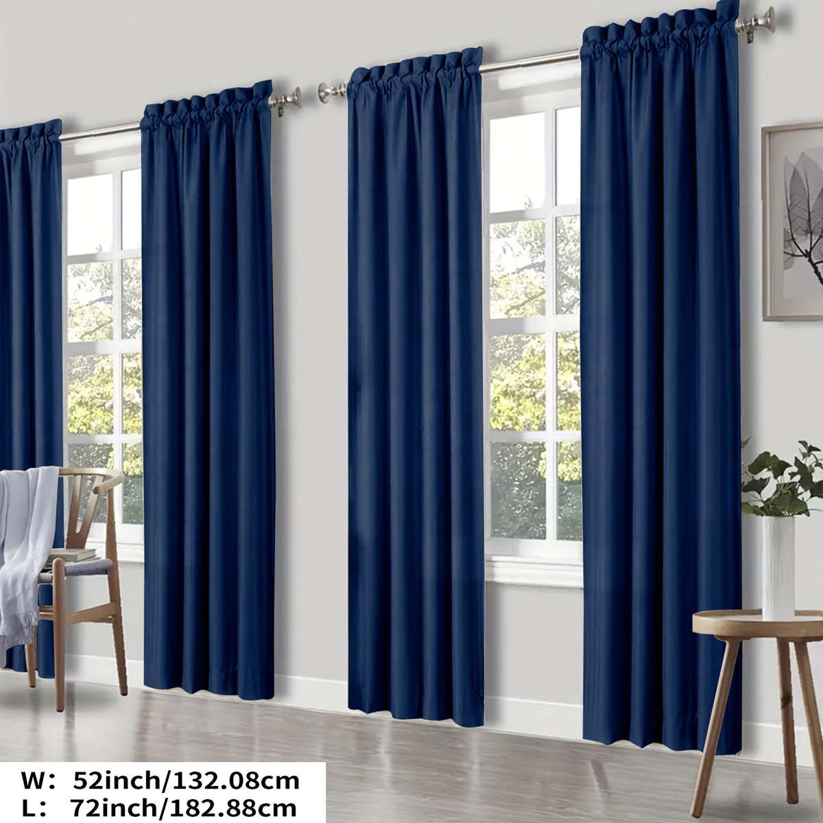 Blackout Curtains 4 Panels Thermal Insulated Room Darkening Drapes – Rod Pocket, Energy Saving, Solid Color for Bedroom & Living Room, 7 Colors & Multiple Sizes