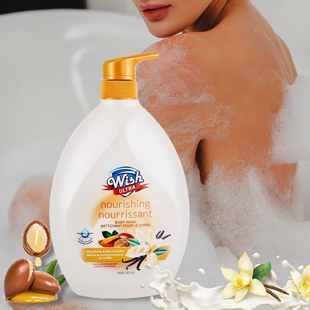 Moisturizing Body Wash 2-Pack 33.8 fl oz Each — Deep Cleansing Shower Gel for Women & Men, Long-Lasting Scent, Hydrating Formula, All Skin Types, Cucumber, Milky, Mango & Peach Fragrances