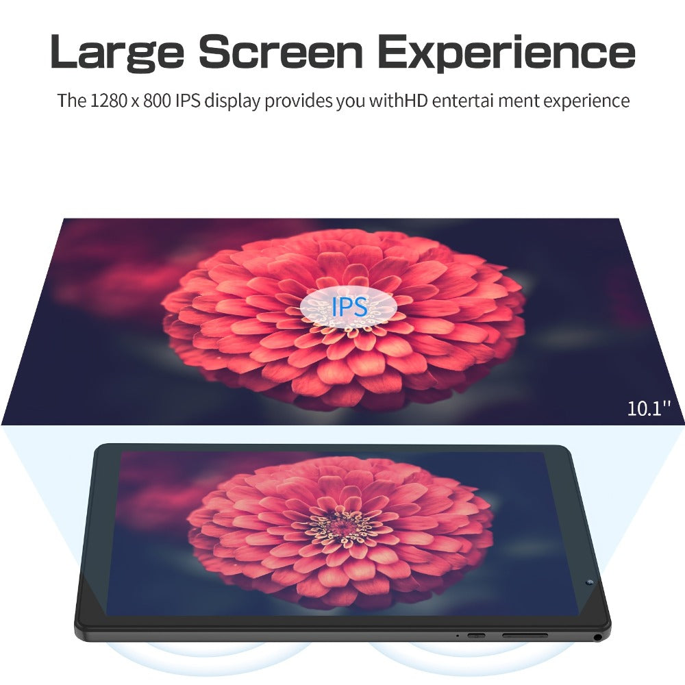 Android 14 Tablet 10 Inch 6000mAh Battery 4GB RAM 32GB ROM Quad-Core HD IPS Screen WiFi Google Play Front Rear Camera Blue Pink Gray Purple with Protective Case