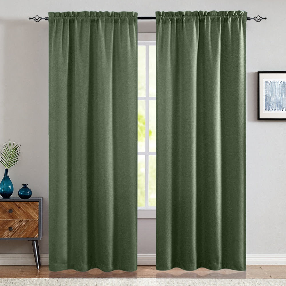 Blackout Curtains 80% Light Blocking – 2 Panels Thermal Insulated Linen Textured Rod Pocket Window Drapes for Bedroom, Living Room & Kitchen Privacy