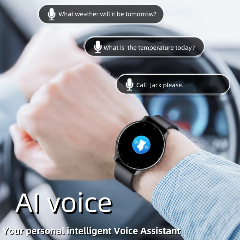 2-Pack Smartwatch with AI Voice Assistant Wireless Calling Sleep Tracker Calorie Step Counter Multi Sport Mode Message Notifications Fitness Health Watch for Men Women – Black Pink Gold Purple