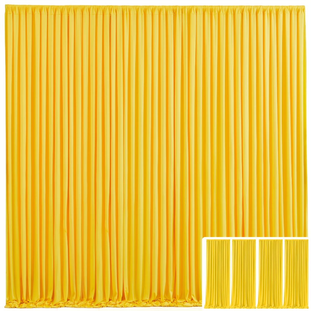 Elegant Fabric Backdrop Curtains 4pcs with Poles 59x85in Non-Transparent Wrinkle-Free Party Photo Backdrop for Wedding Birthday Bridal Shower Graduation Prom Christening Holiday Decor