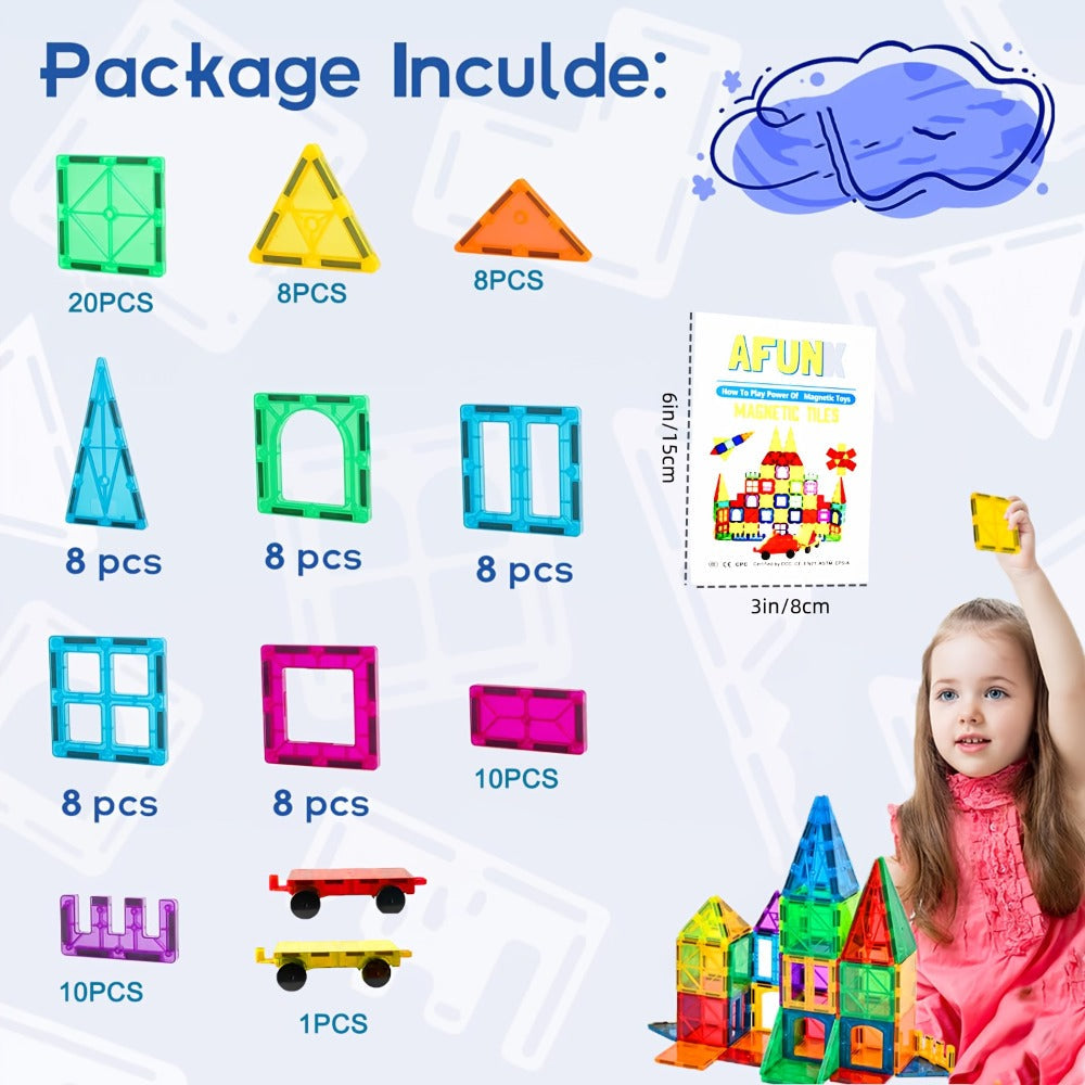 102-Piece Animal Village Magnetic Building Set with House Shapes