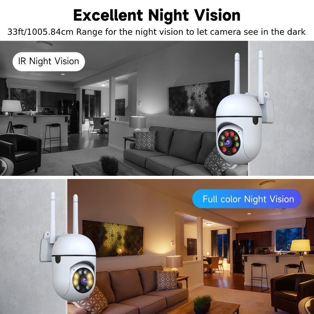 2-Pack Indoor Security Camera 2K QHD, Dual-Band 2.4/5GHz WiFi, 355° Pan PTZ, AI Motion Tracking, Full-Color Night Vision, Two-Way Audio, SD & Cloud Storage – Baby Monitor Pet Cam Home Surveillance