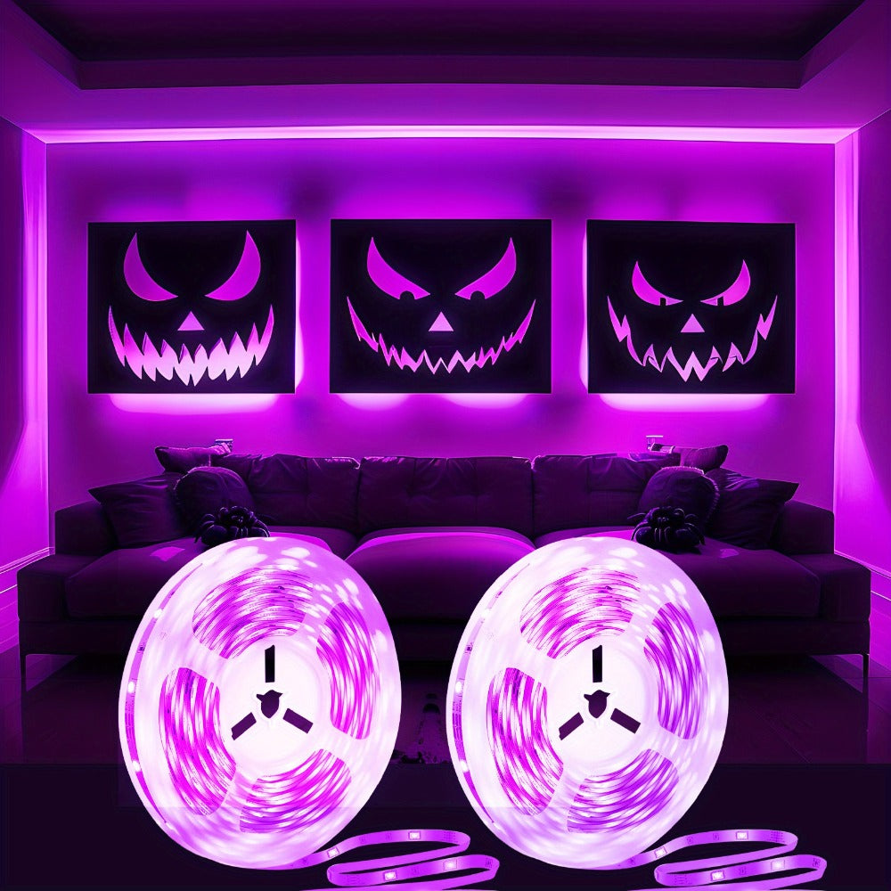 RGB LED Strip Lights Music Sync Color Changing – App & 24-Key Remote Control Dimmable Timer Adhesive LED Light Strip for Bedroom Dorm Ceiling TV Holiday Decor – 6.56FT to 260FT