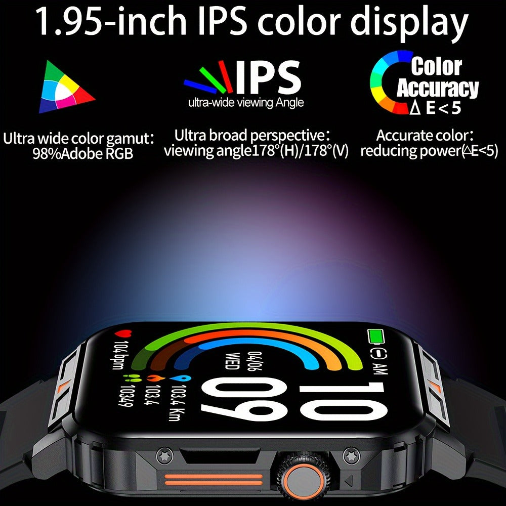 Smartwatch for Men with Bluetooth Calling SENBONO BT8959T5, 1.95" Large Display, 100+ Sport Modes, 340mAh Long Battery, Multiple Watch Faces, Bluetooth 5.2, FitCloudPro App – Black Smart Watch for iOS Android