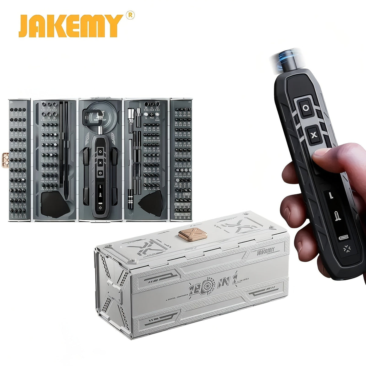 180-in-1 Electric Screwdriver Set with 160 Magnetic Bits, 3 Torque Settings Cordless Repair Kit for iPhone MacBook Laptop Camera Watch Tablet Game Console