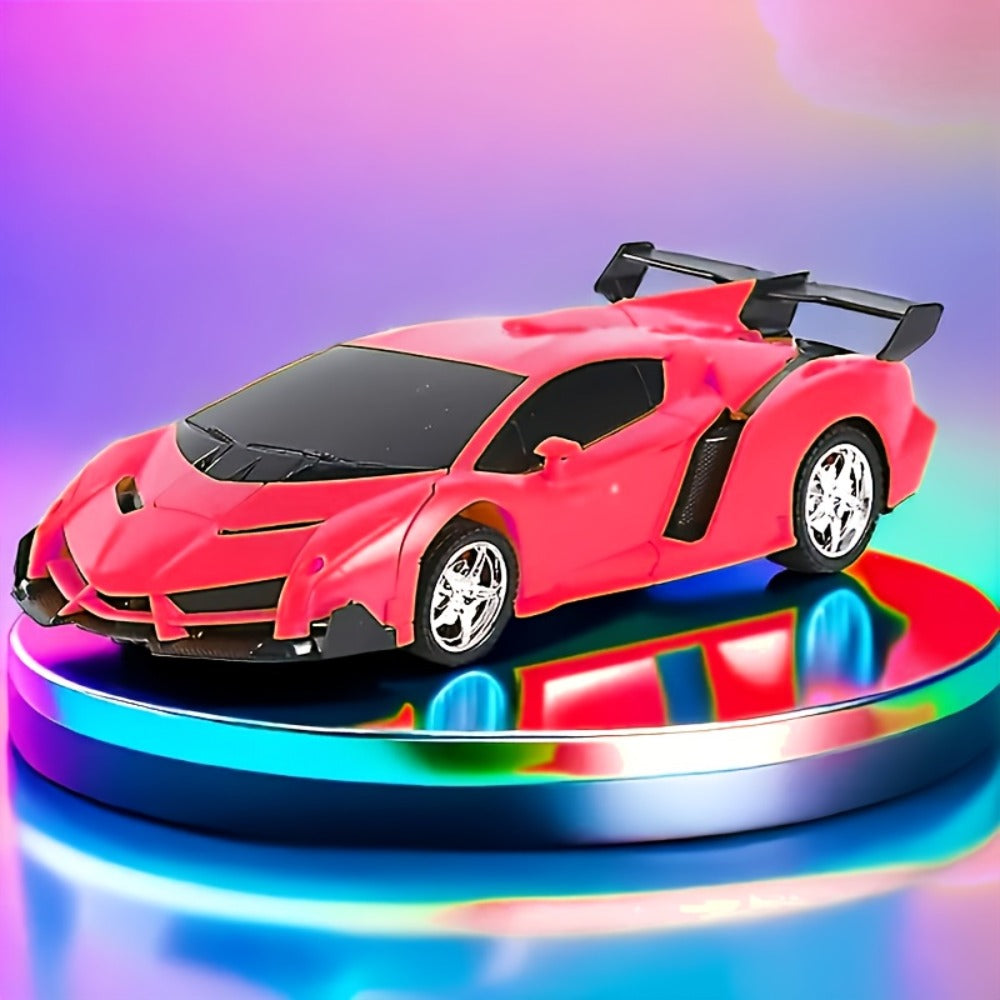 Robot Deformation Car for Kids 1:18 Blue & Red – One-Button Transform Remote Control Stunt Vehicle, 360° Rotating Drift RC Toy for Boys & Girls Ages 3 4 5 6, Birthday Children's Day Christmas Gift