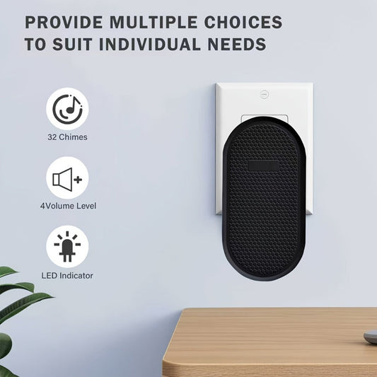 Wireless Doorbell with 33 Melodies and 4 Volume Levels, Plus Cover-Only Option