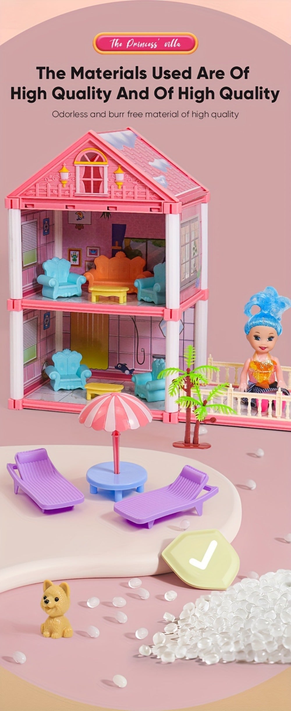 Princess Dollhouse Castle Playset with 14 to 27 Room Options