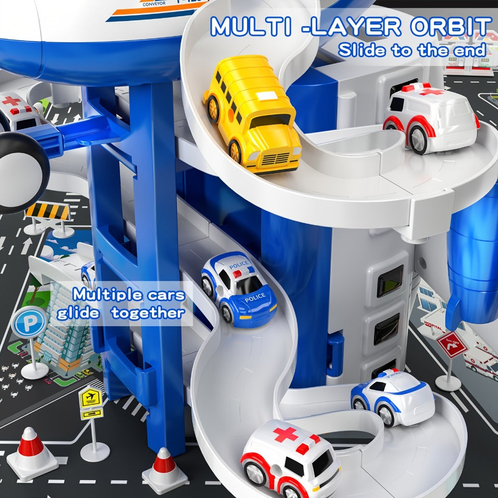 Kids Airplane Toy with LED Lights & Music – Friction Powered Passenger Plane
