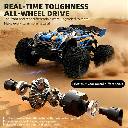 RC Off-Road Car 1:18 Scale 4WD, 35+ KM/H Hobby Grade 2.4GHz Remote Control Truck, Blue or Red