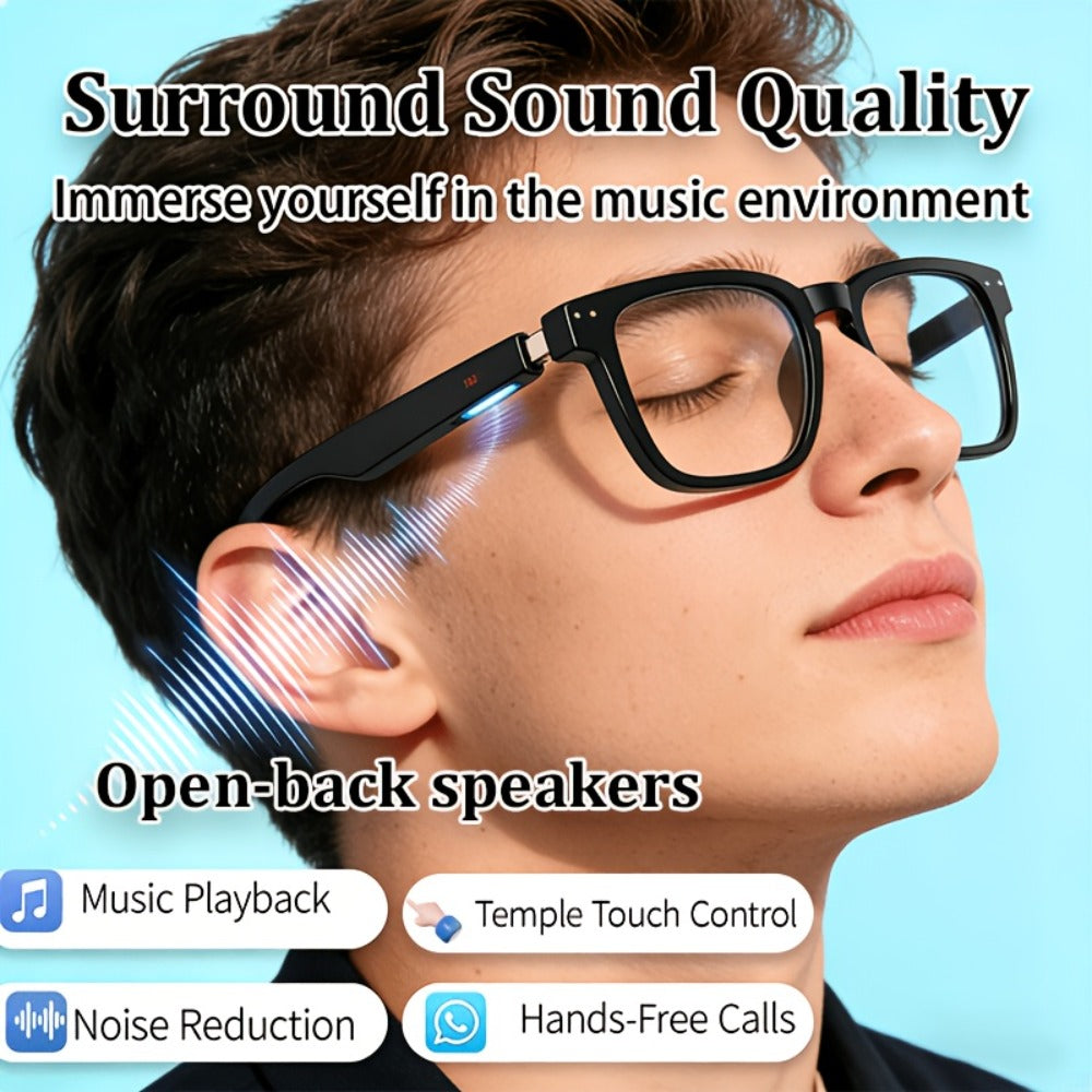 164-Language Translation Glasses with Real-Time AI Voice Translator – Bluetooth Music & Calls | AI Voice Assistant | Indoor & Driving Use | Unisex Smart Eyewear Multiple Colors | Travel Business Gift