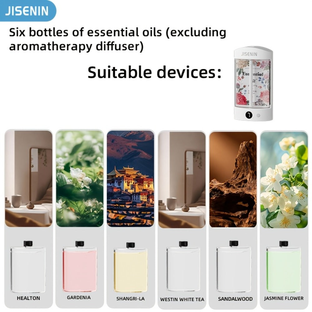 Mini Aroma Diffuser & Humidifier 2-in-1 Portable USB Rechargeable – 7-Level Timer, Silent Operation, LED Display, Auto Shut-Off, Essential Oil Bundles for Home Car Office Travel