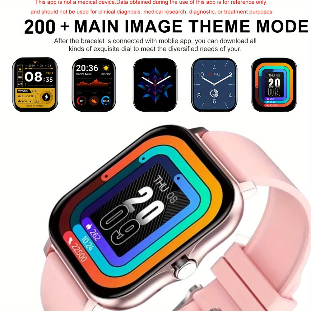 Fitness Tracker Smartwatch with Pedometer, Calorie & Distance Tracker, Customizable Watch Faces, Call & SMS Alerts, Multi-Sport Modes – Unisex Android & iPhone Compatible