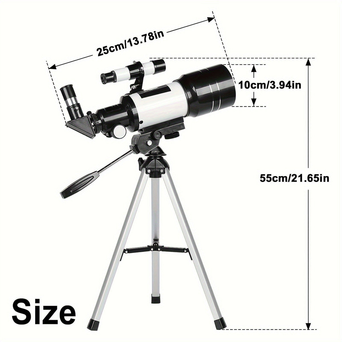 70mm Aperture Telescope 150X for Adults & Kids – Portable Astronomical Telescope with Tripod, Phone Holder, Barlow Lens & Eyepiece, Best Gift for Stargazing, Nature & Education